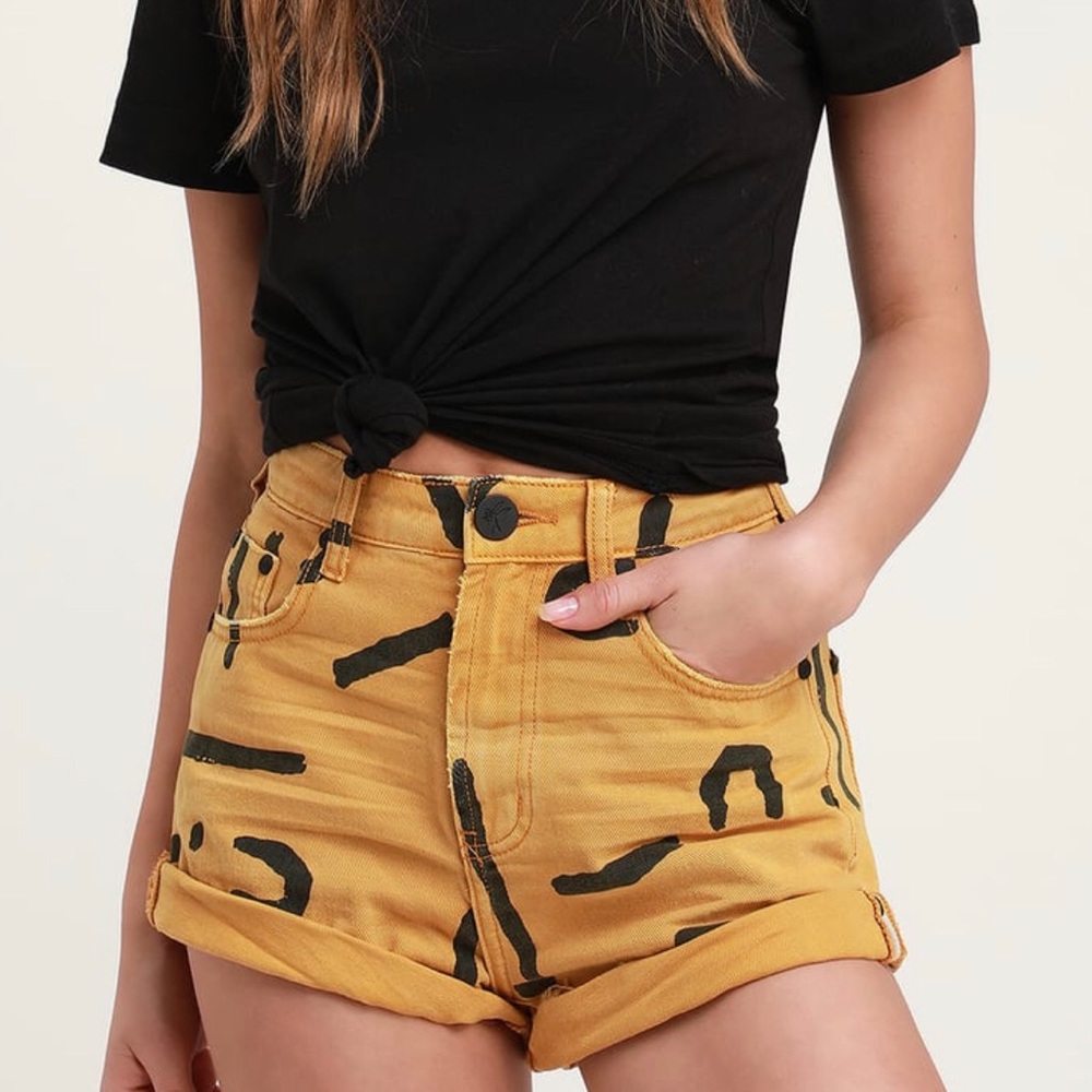 One teaspoon BANDITS DARK YELLOW PRINT DENIM